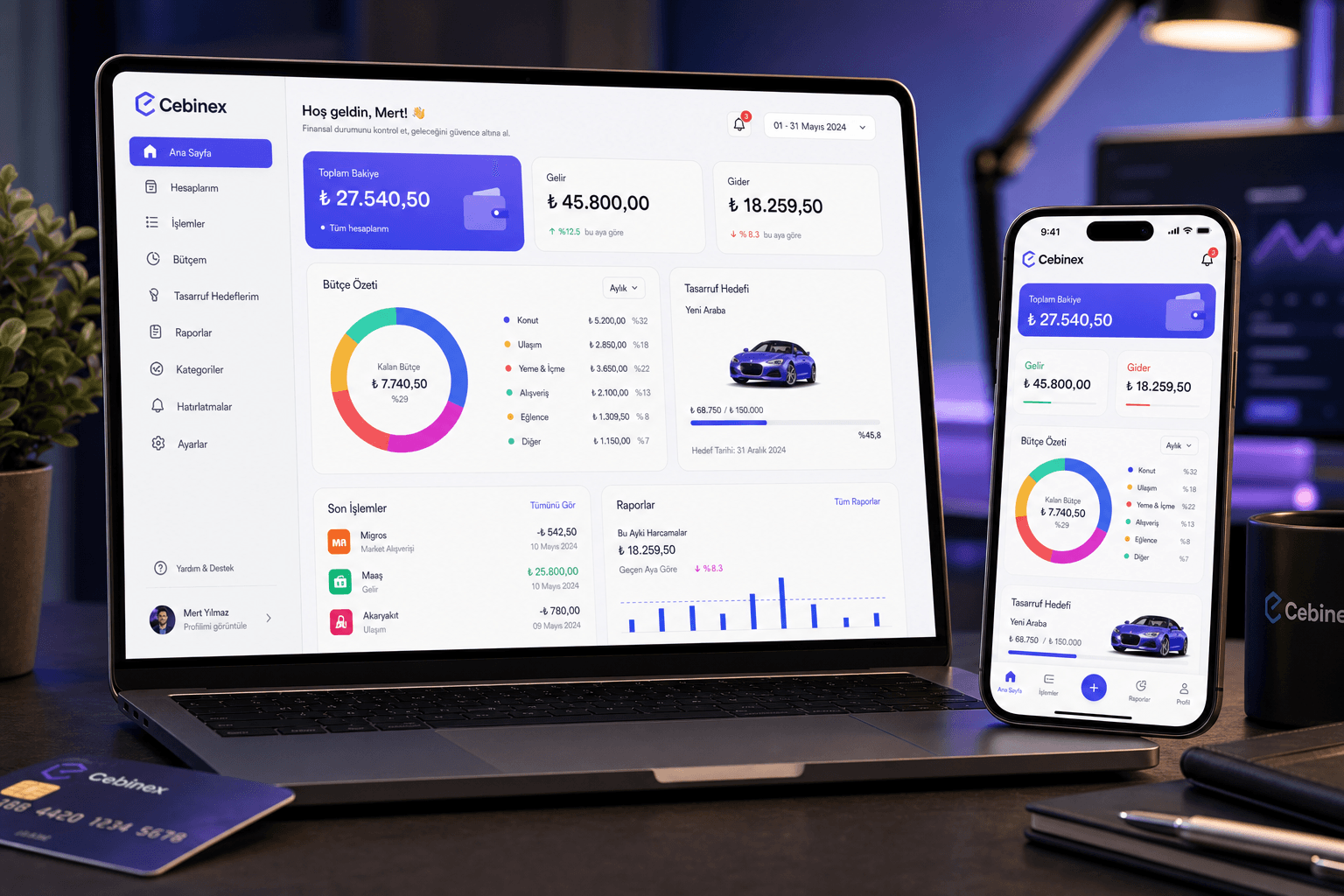 Cebinex bütçe ve harcama yönetimi mobil uygulama