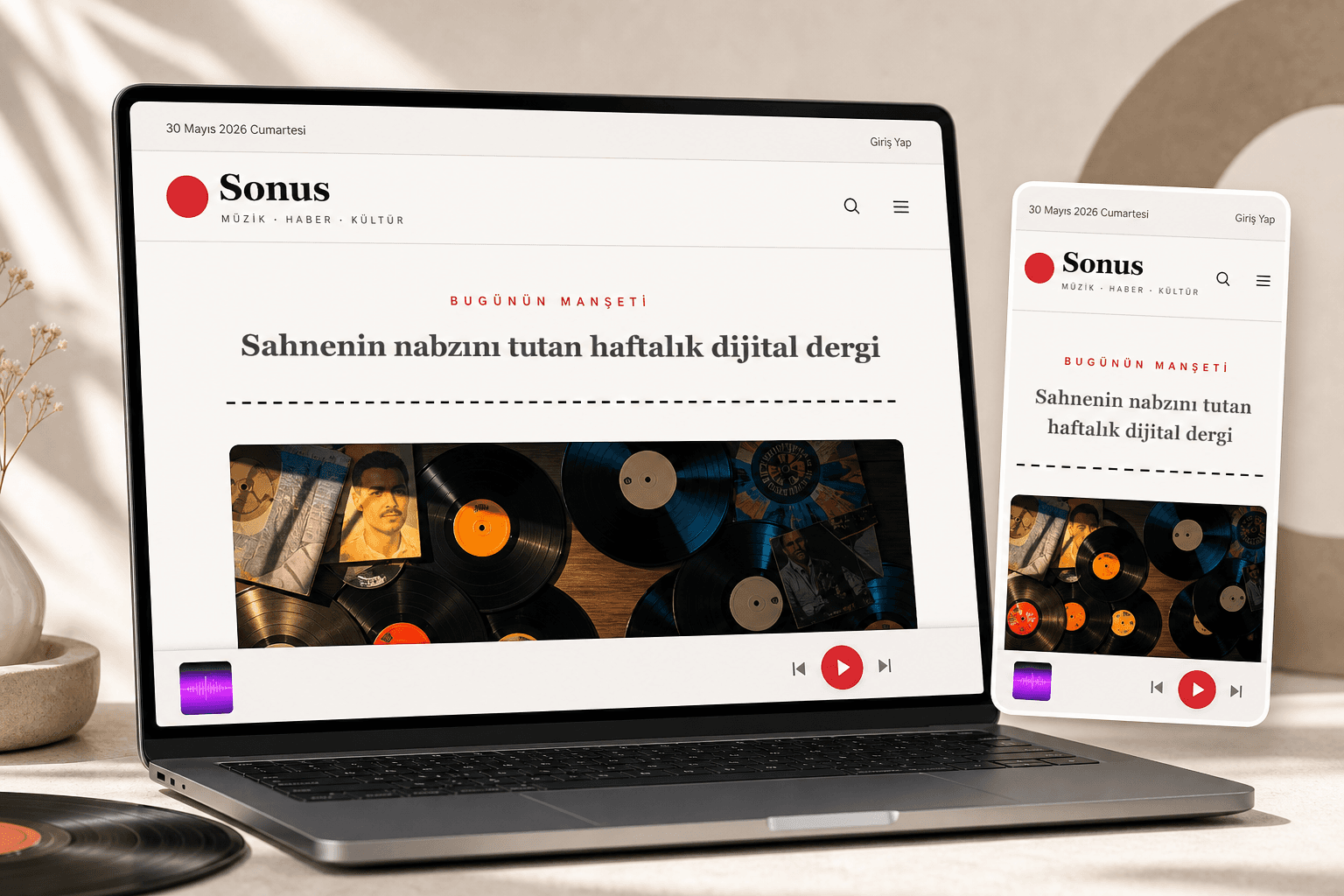 Sonus müzik ve blog dijital dergi web sitesi