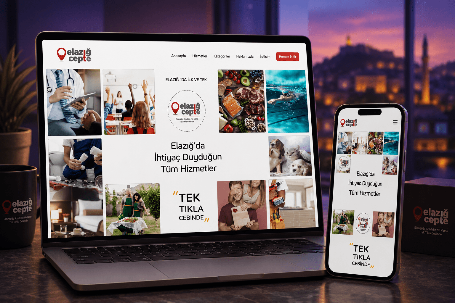 Elazığ Cepte mobil uygulama ve web uyumlu showcase görseli