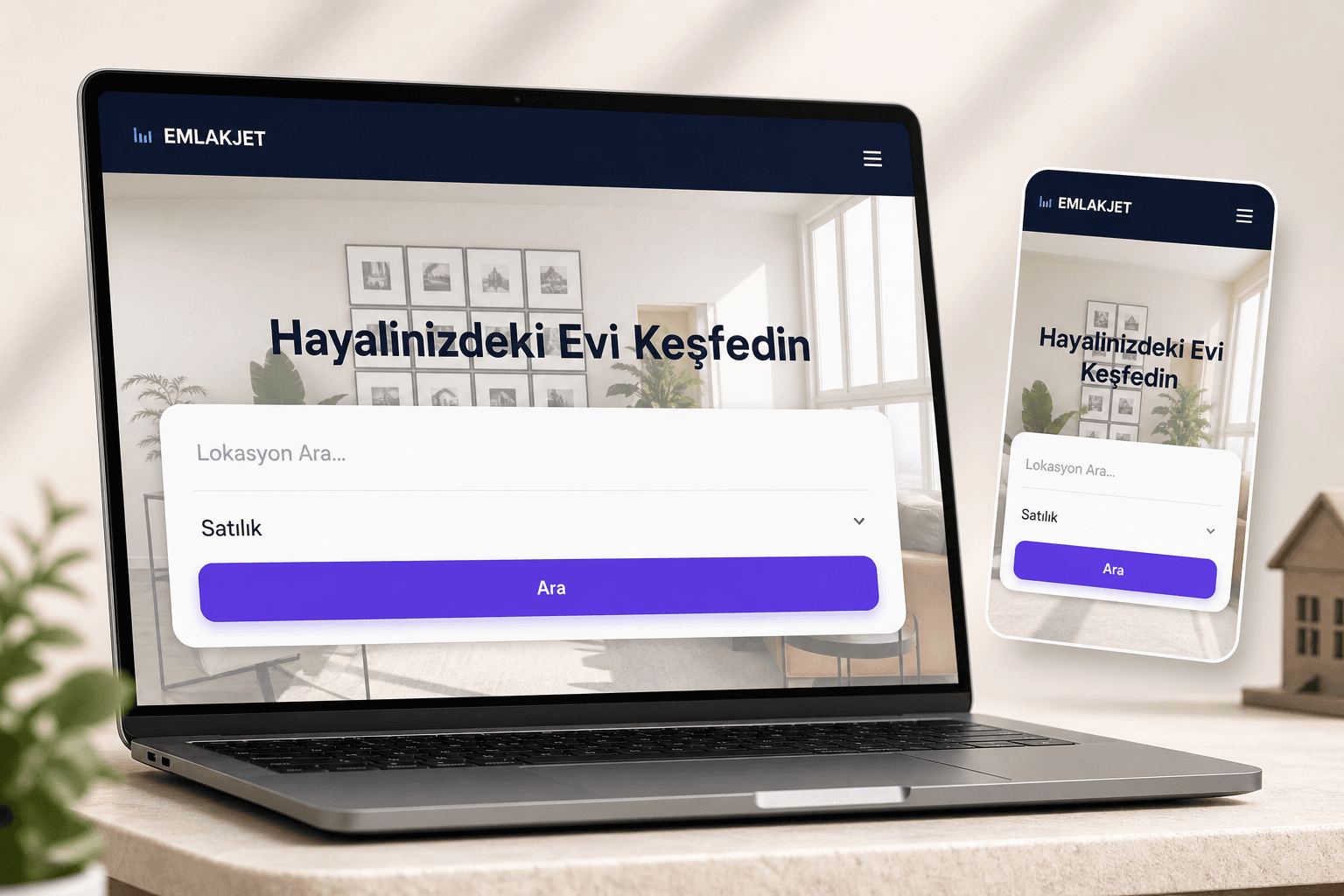 Emlak Sigma ev bulma platformu arayüzü