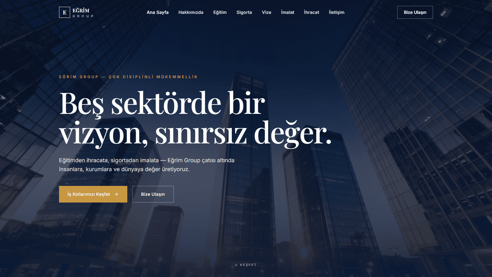 Eğrim Group grup şirketleri kurumsal web sitesi