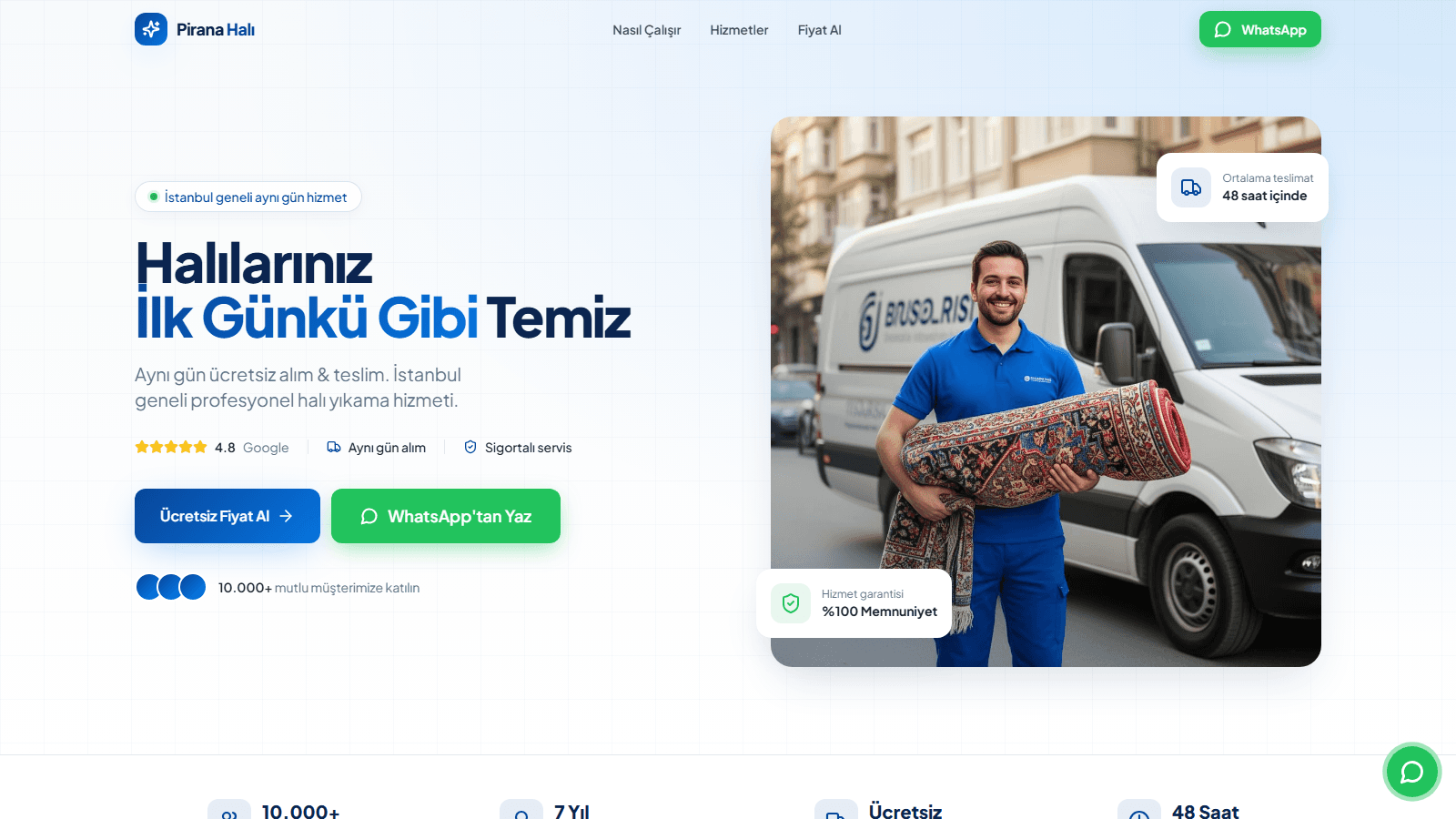 Pirana Halı halı yıkama web sitesi ana sayfa